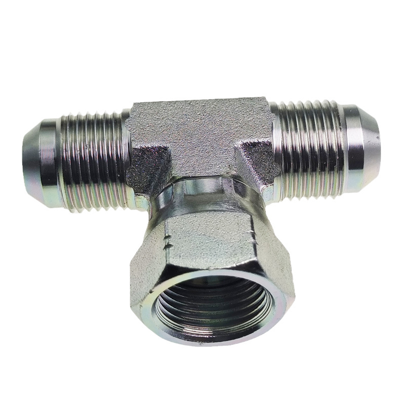 BJ JIC Male JIC Female 3 Way Barrel Branch 74 Degree Cone Seat Tee Hydraulic Hose Adapter Fittings Hydraulic Connector Adaptors