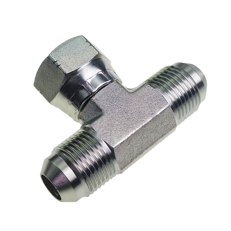 BJ JIC Male JIC Female 3 Way Barrel Branch 74 Degree Cone Seat Tee Hydraulic Hose Adapter Fittings Hydraulic Connector Adaptors