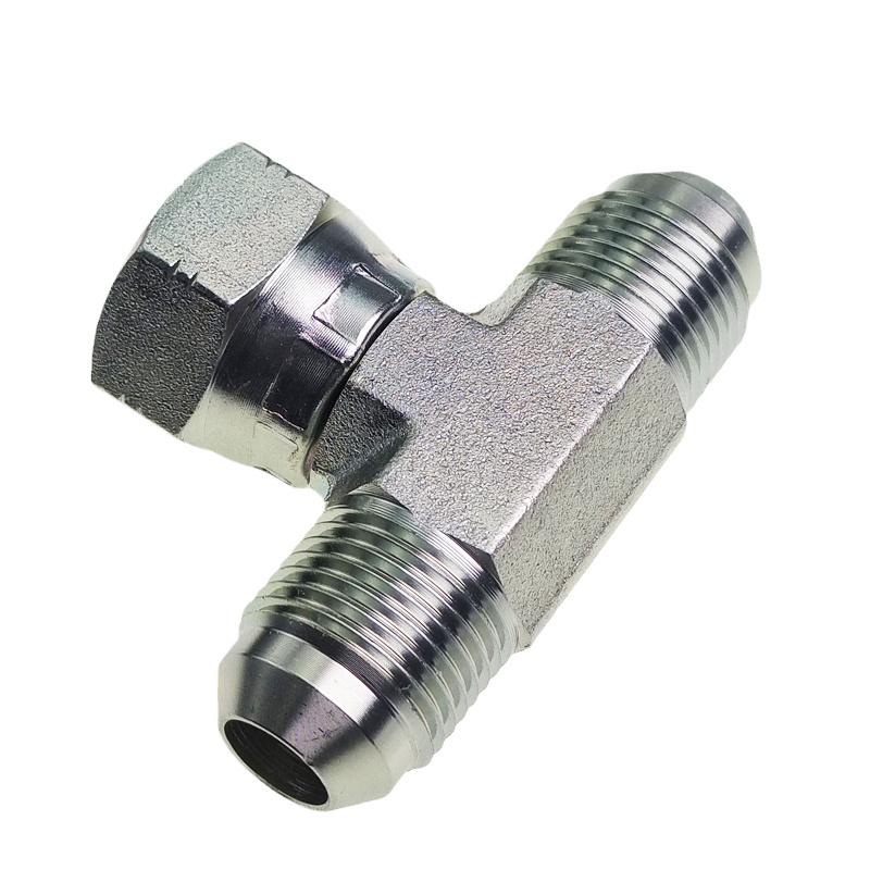 BJ JIC Male JIC Female 3 Way Barrel Branch 74 Degree Cone Seat Tee Hydraulic Hose Adapter Fittings Hydraulic Connector Adaptors