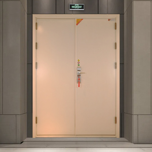 China Real Listed Fire Rated Steel Door Commercial Building Hotel Used Fire Proof Door Entrance Steel Doors