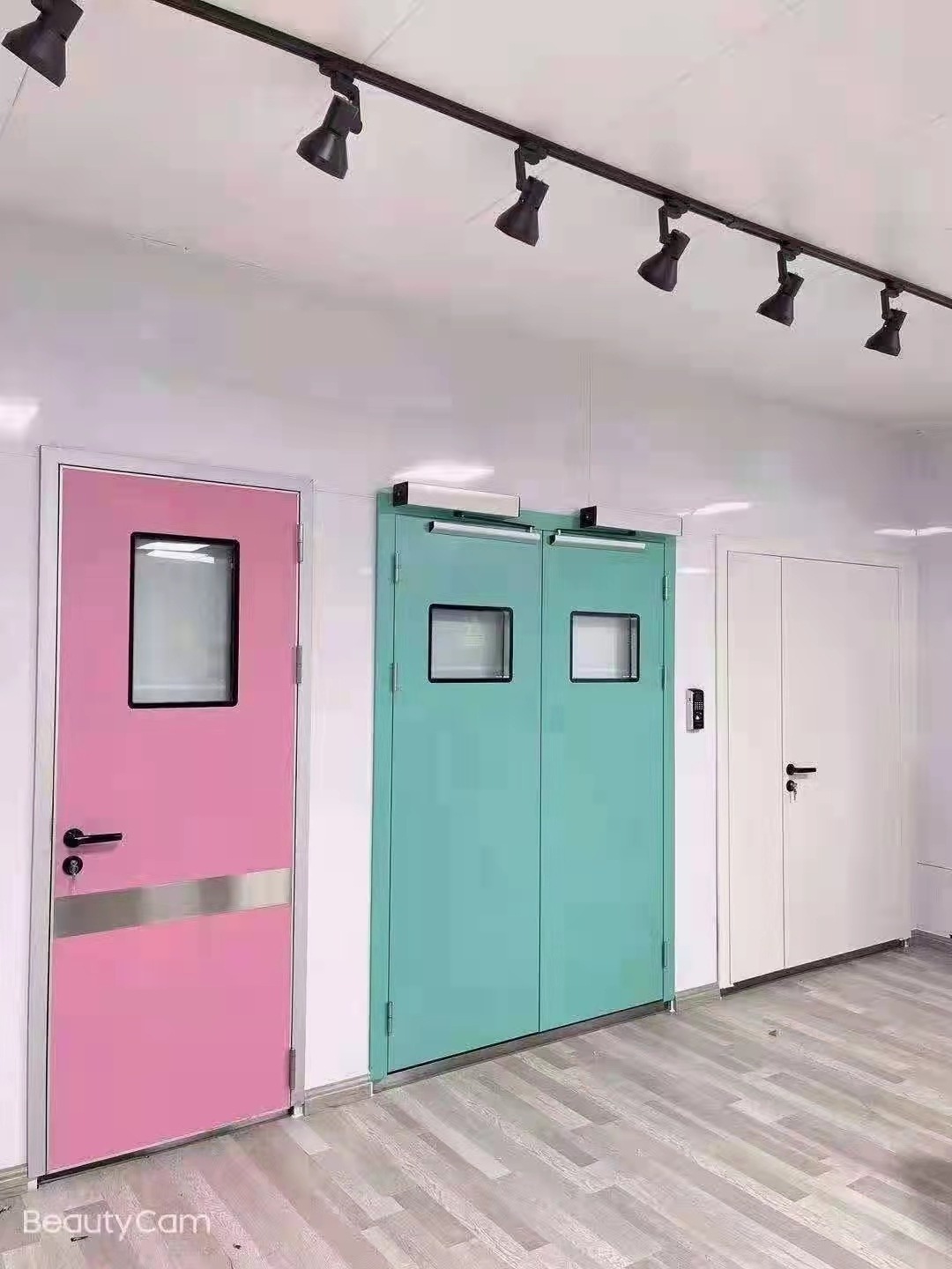 China Factory Clear Room Commercial Hospital Clean Room Door With Glass