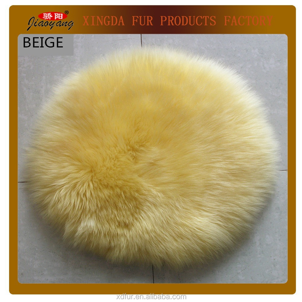 real Sheepskin long hair seat cushions colorful lamb skin fur chair pads