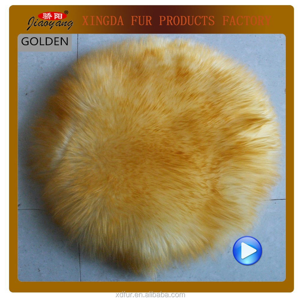 real Sheepskin long hair seat cushions colorful lamb skin fur chair pads