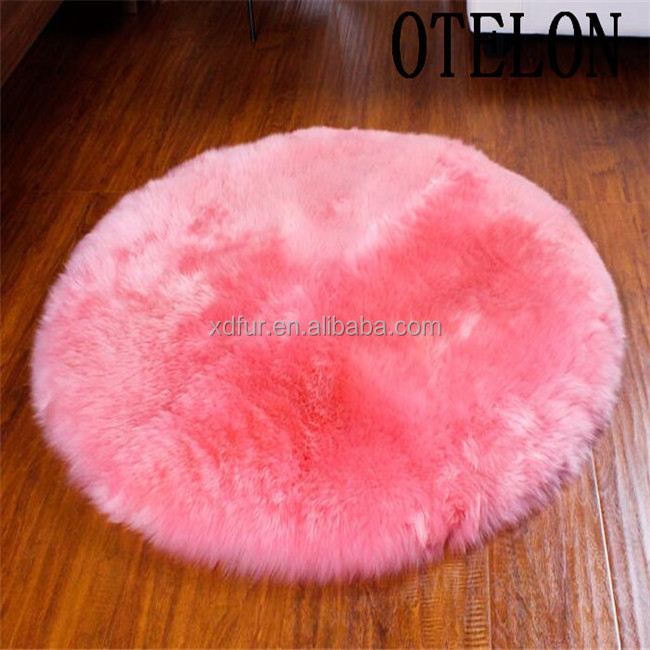 real Sheepskin long hair seat cushions colorful lamb skin fur chair pads