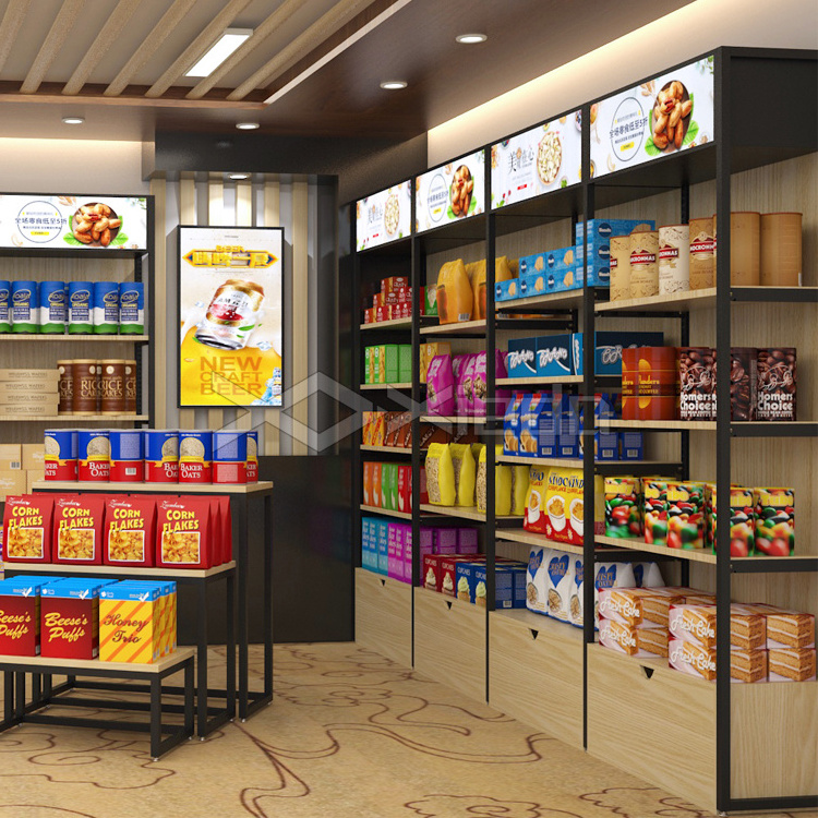 Wood Supermarket Shelves Display Retail Display Stand Hot Sale for Convenience Store Shelving