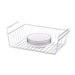 Kitchen Shelf Storage Rack Cabinet Hanging Storage Basket No Punching Wall-Mounted Space Saving Metal Wire Organizers