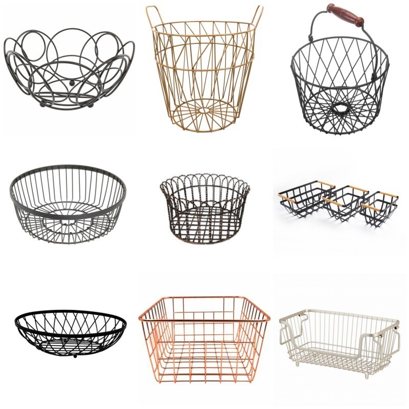 Kitchen Shelf Storage Rack Cabinet Hanging Storage Basket No Punching Wall-Mounted Space Saving Metal Wire Organizers