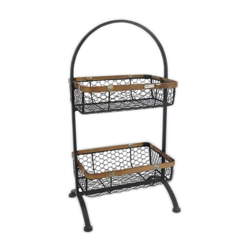 Cheap Large Round Iron Rattan Wicker Gift Hamper Storage Basket for Home Woven Shallow Storage Basket Desktop Storage Basket