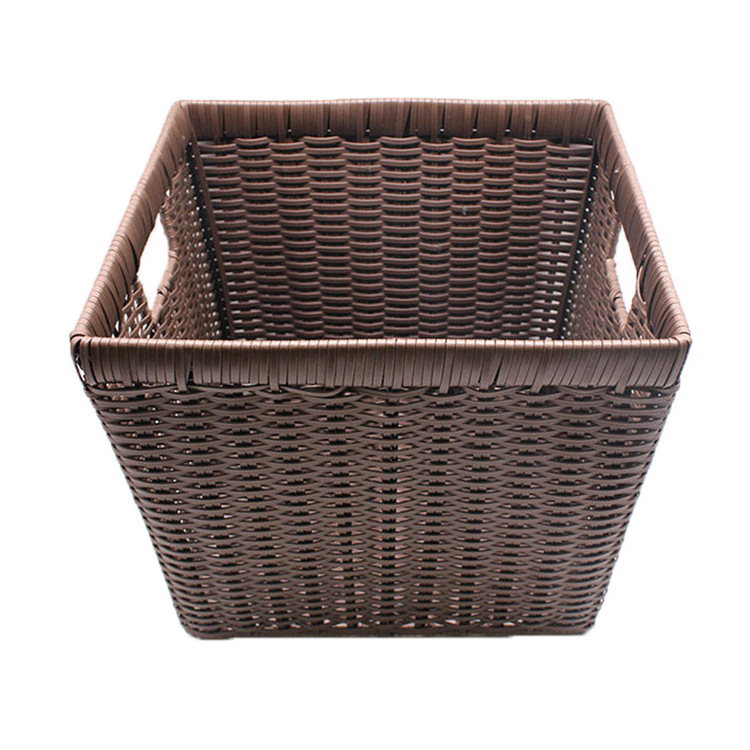 Wholesale Hand Cane Hamper Woven Plastic Laundry Storage Basket Large Clothes Plastic Laundry Basket with Handles