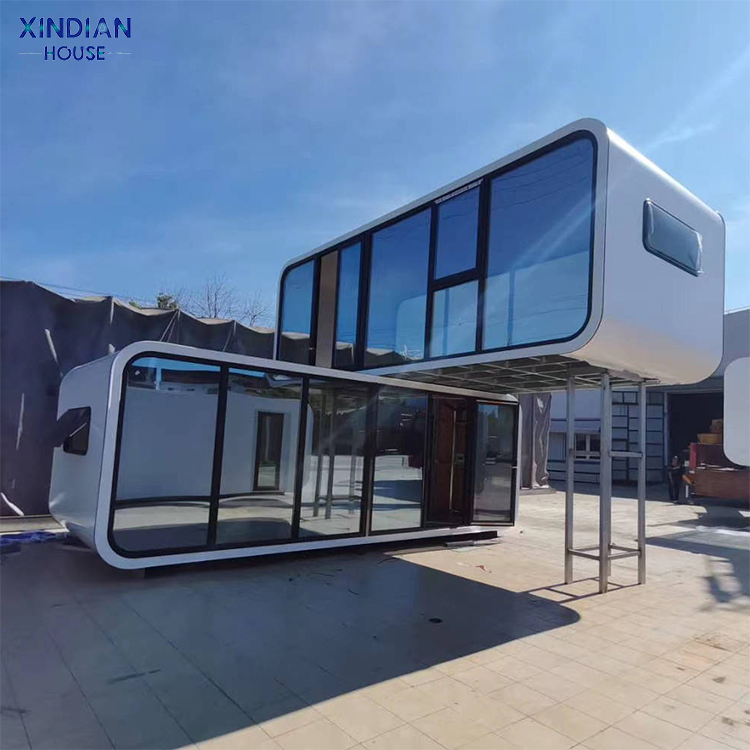 luxury office pod prefabricated home portable movable apple cabin container contemporary mobile tiny house