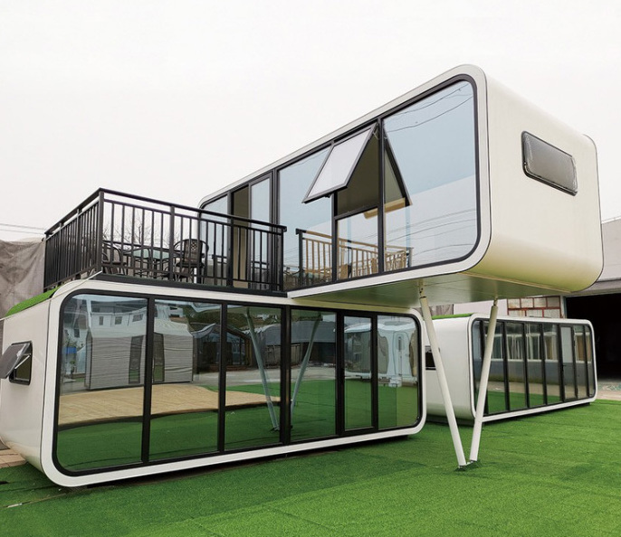 luxury office pod prefabricated home portable movable apple cabin container contemporary mobile tiny house