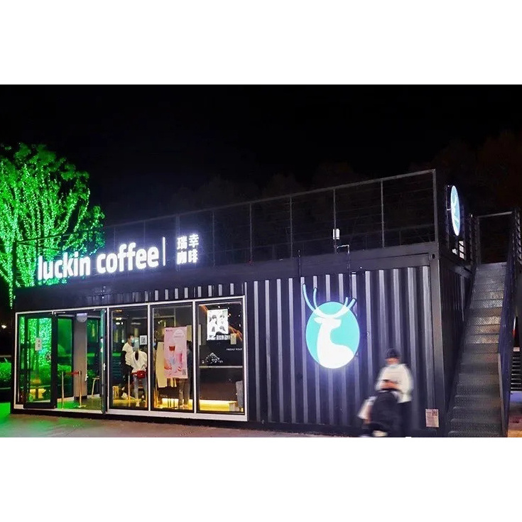 Mobile 20ft  prefab container coffee shop supplies restaurant luxury prefab house