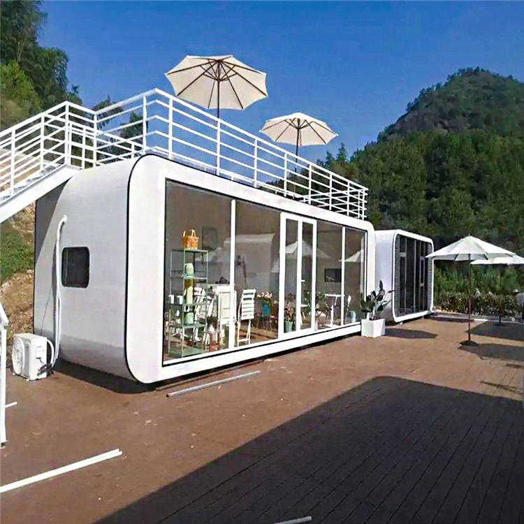 Apple Cabin Container 20ft 40ft Outdoor Modern Popular Prefab House Tiny Pod Coffee House Mobile Working Prefabricated House