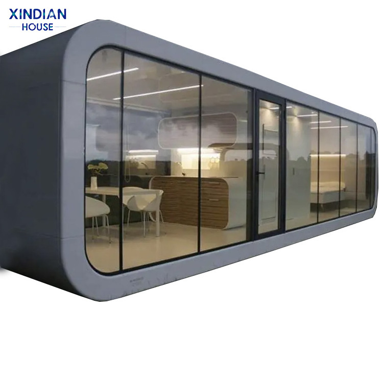 luxury office pod prefabricated home portable movable apple cabin container contemporary mobile tiny house