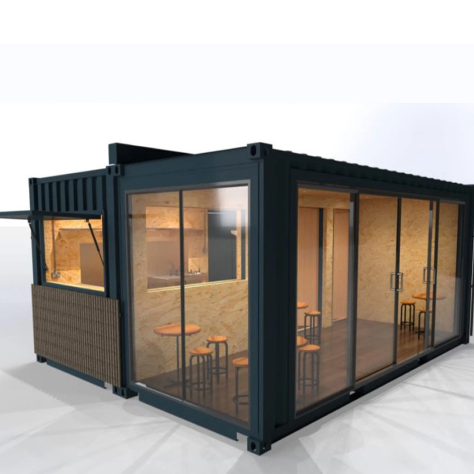 Fast Food Prefabricated House for Shopping Supplier Luxury Mobile Shop Customized Prefab Pop up Homes Coffee Shop Restaurant