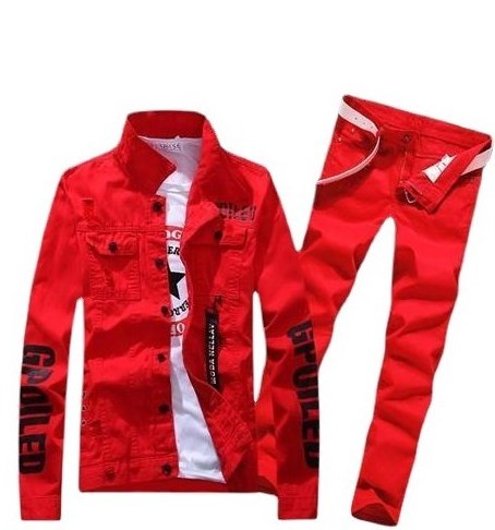 Spring and summer 2023 new men's long-sleeved jacket jeans suit men's Korean version of the trend of casual jacket men