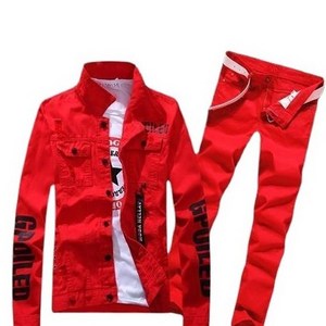 Spring and summer 2023 new men's long-sleeved jacket jeans suit men's Korean version of the trend of casual jacket men