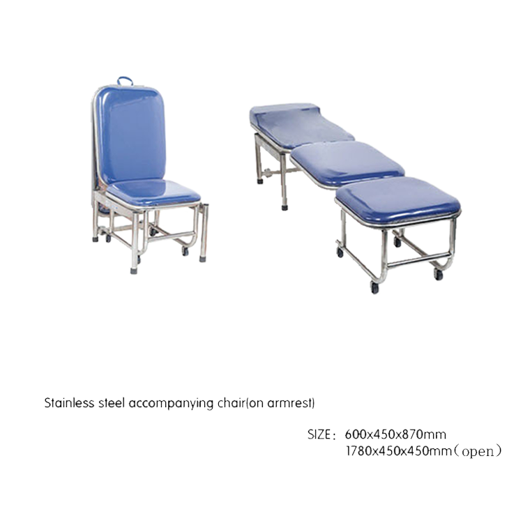 XINDA MEDICAL cheap price AD10 hospital Steel spraying medical folding sofa chair accompany bed chair sale