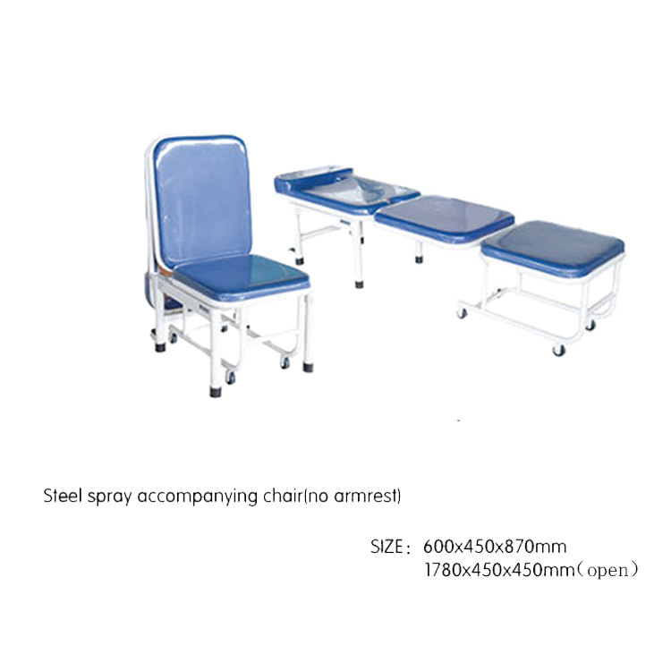 XINDA MEDICAL cheap price AD10 hospital Steel spraying medical folding sofa chair accompany bed chair sale