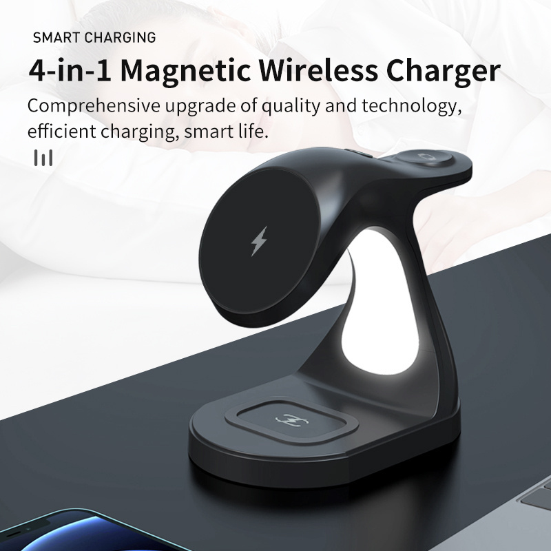 X-DNENG 3in1 Wireless Charger 15W 10W Smartphone Charging Pad Station Stand Fast Mobile Phone 3 in1 Wireless Charger