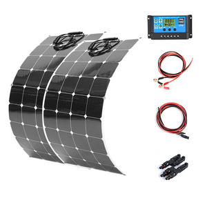 2pcs 100w sunpower flexible solar panel 200w 24V portable solar energy system for RV caravans boats