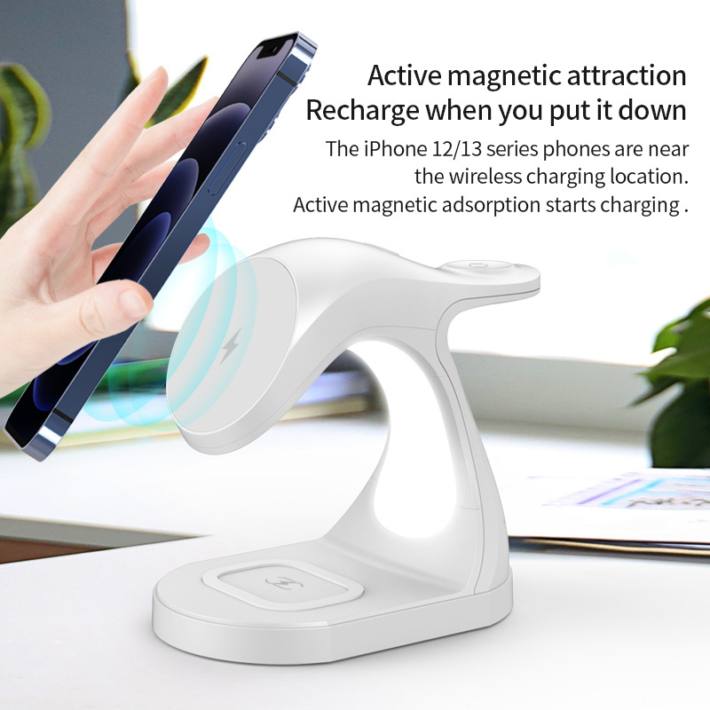 X-DNENG 3in1 Wireless Charger 15W 10W Smartphone Charging Pad Station Stand Fast Mobile Phone 3 in1 Wireless Charger