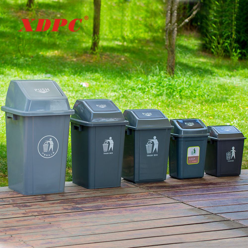 China best price outdoor square colorful 13 gallon park garbage bin kids dustbin trash can with lid