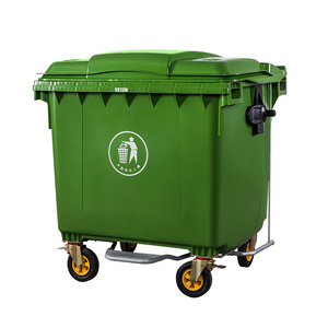 1100 liter trash can pedal operated garbage bin for city