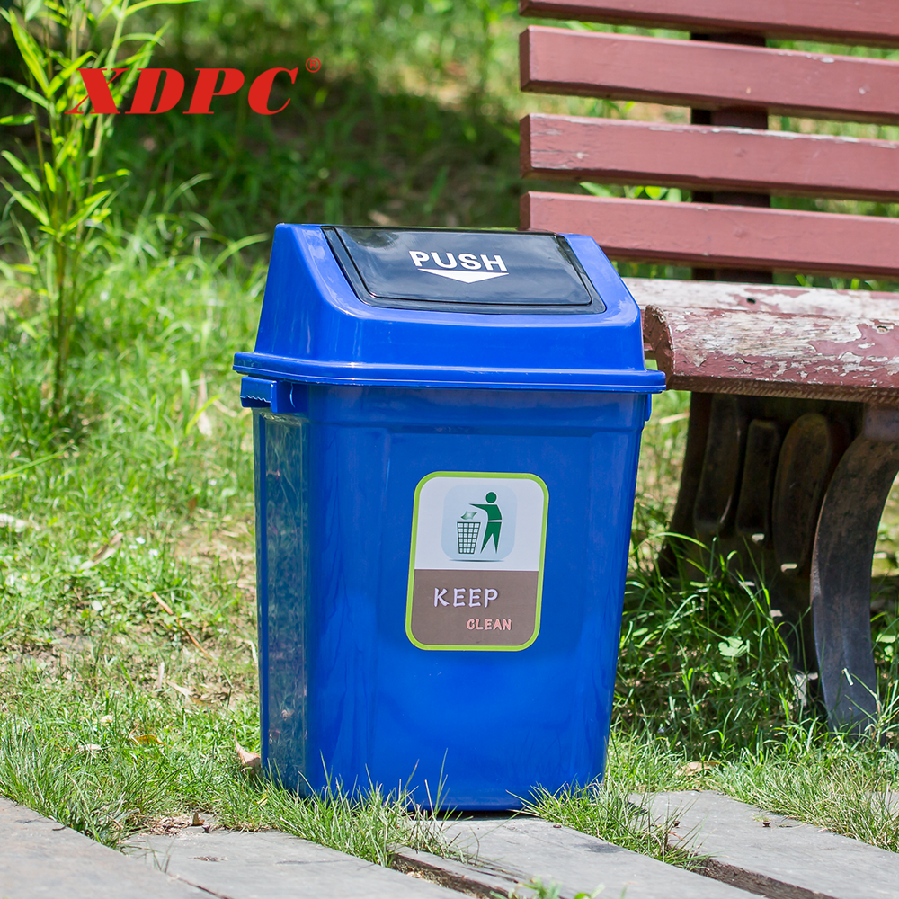 China best price outdoor square colorful 13 gallon park garbage bin kids dustbin trash can with lid