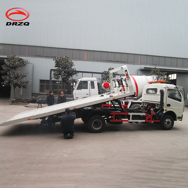 1 pull 2 cars Tow wrecker truck 4X2 truck mounted Recovery Vehicle with Siren and top mounted Alarm