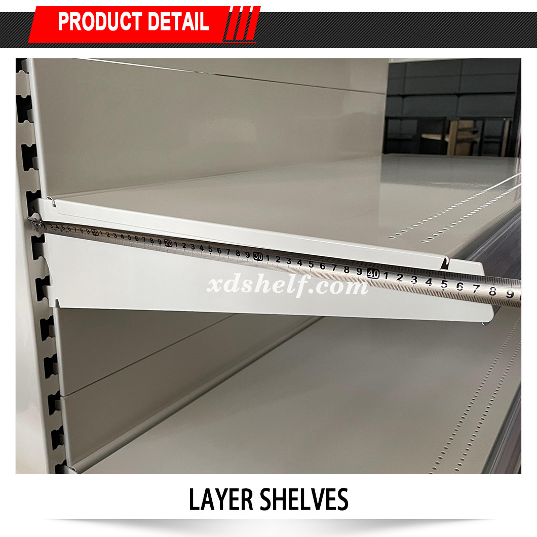 2 meter Endcap Supermarket Gondola Shelf Supermarket Rack With Hanging Side Frame Supermarket Shelves rack shelf retail display