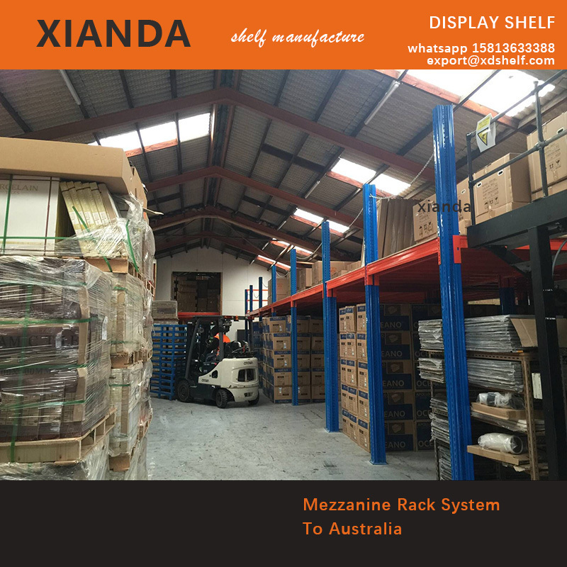 Heavy Capacity Used Forklift Warehouse Storage Industrial Pallet Rack Steel Structure Stair Handrail Working Mezzanine Platform