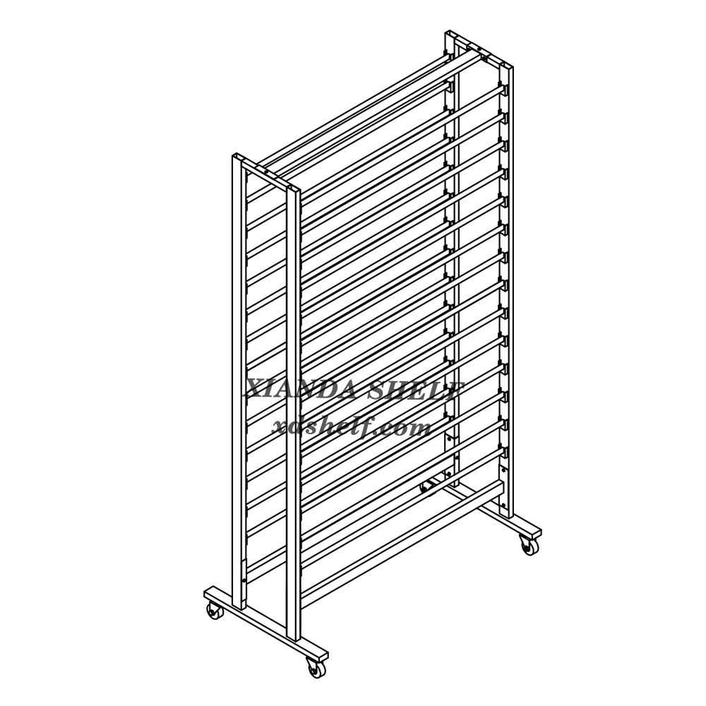 Heavy load Fabric rolling round pipe display storage rack