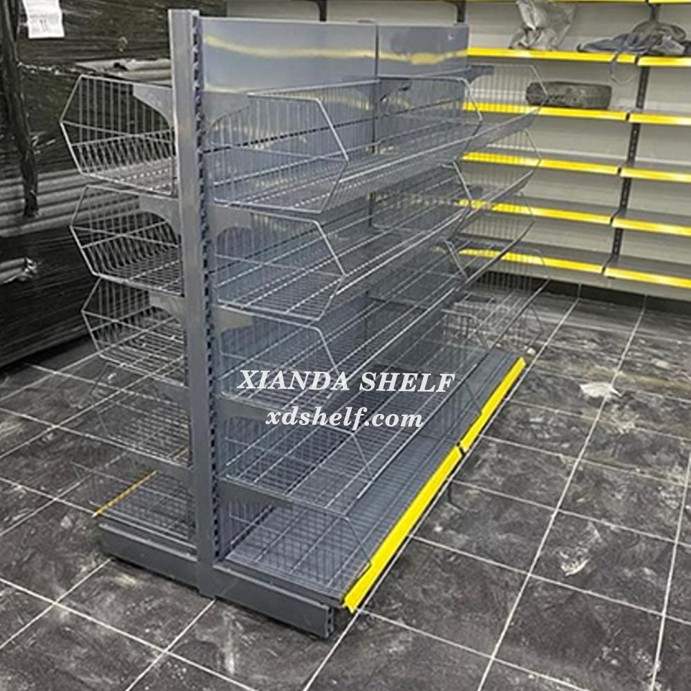 Easy assemble Ready to Ship Fixed Black Grocery Store Used Shelves For Sale