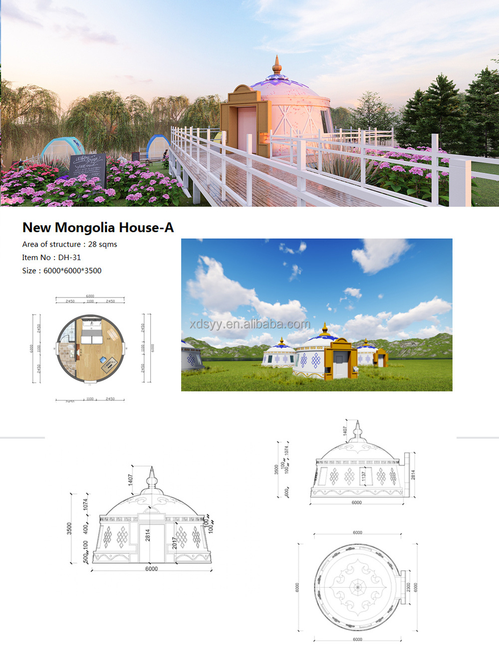 Mongolian Yurt Tent dome homes prefabricated house styrofoam dome house dome tree house