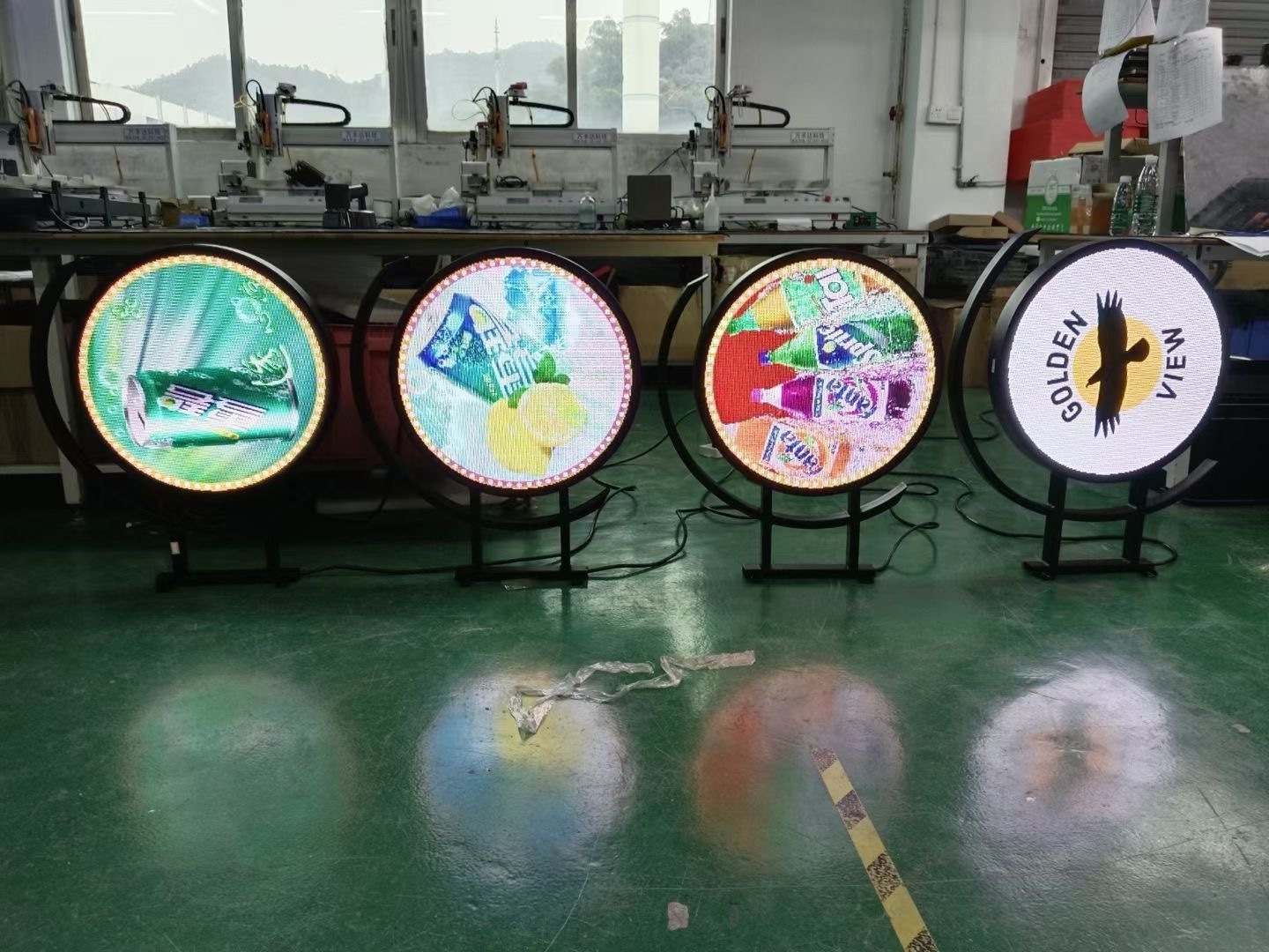 Indoor Shop Mark Road led Signage Advertising Brand Led Creative Screen Round Led Circle Display Video Wall Circular Tv Screen