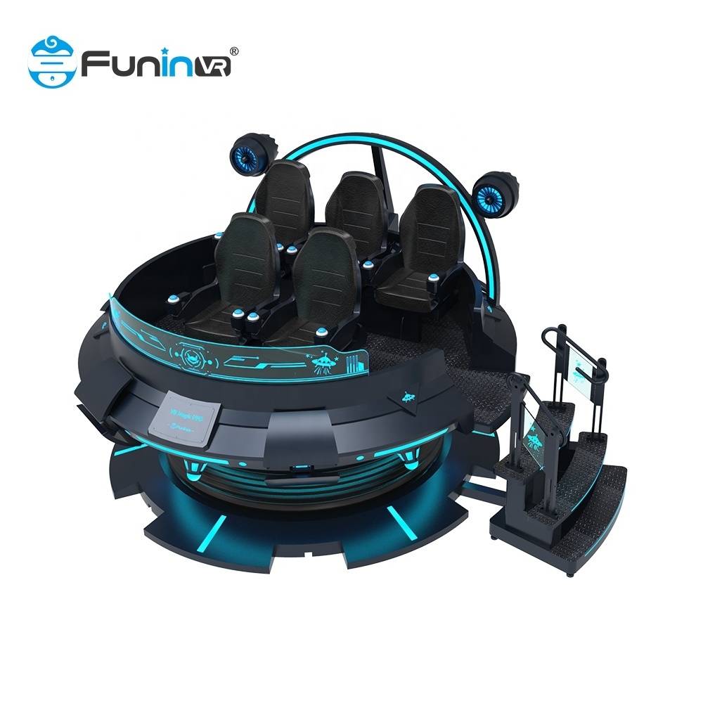 Virtual Reality Arcade Game Machine 5 Seats 360 Vr Roller Coaster 360 Rotation Theme Park Vr Chair