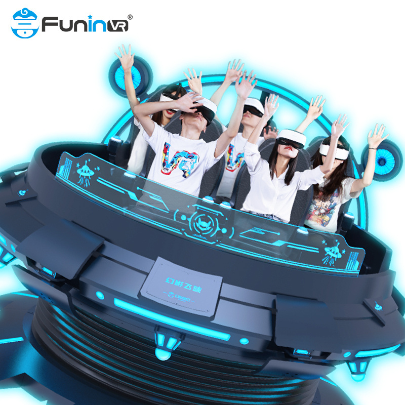 Virtual Reality Arcade Game Machine 5 Seats 360 Vr Roller Coaster 360 Rotation Theme Park Vr Chair