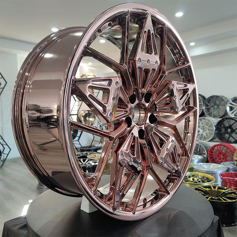 Custom chrome rose gold color forged wheels 5x112 aluminium 17 18 19 20 21 22 inch car rims