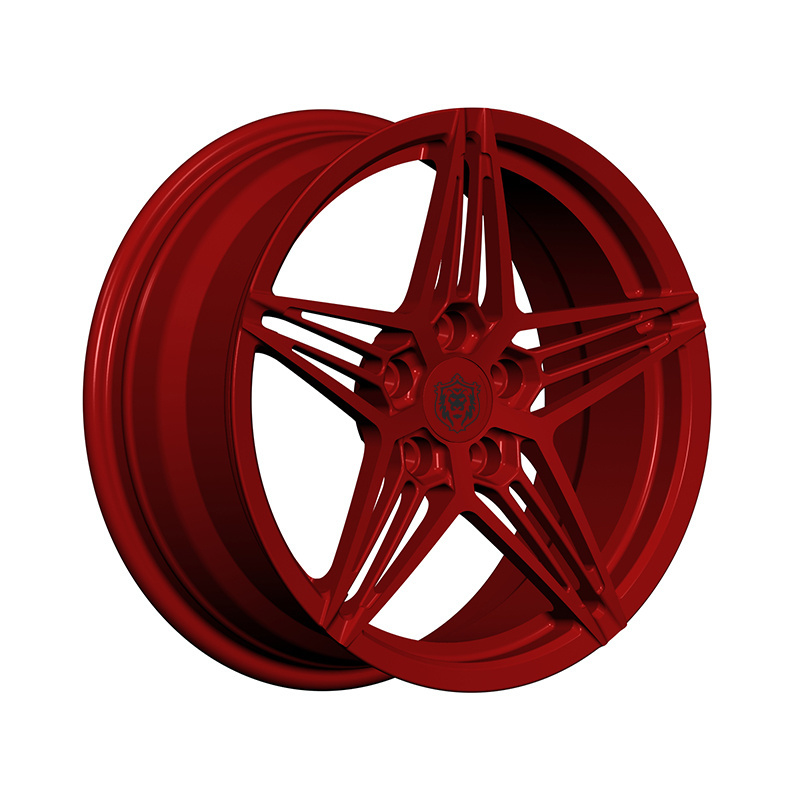 Luxury design star shape alloy car rims 16 17 18 19 inch custom forged popular red passenger car wheels for vw golf