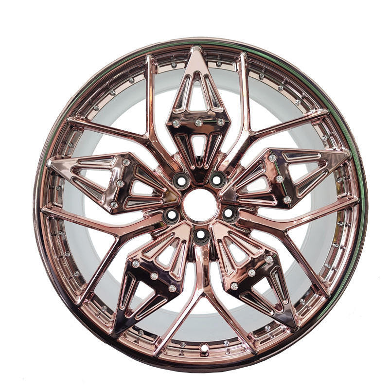 Custom chrome rose gold color forged wheels 5x112 aluminium 17 18 19 20 21 22 inch car rims