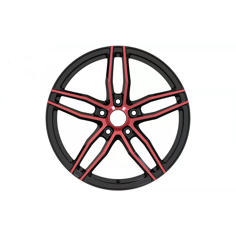 forged aluminum wheels in black and red customized 17 inch forged wheel  for cars