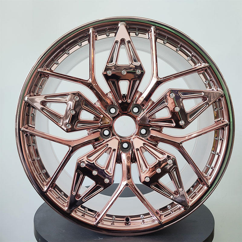 Custom chrome rose gold color forged wheels 5x112 aluminium 17 18 19 20 21 22 inch car rims