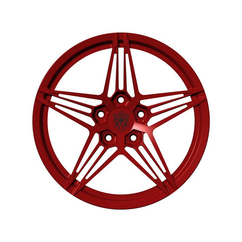 Luxury design star shape alloy car rims 16 17 18 19 inch custom forged popular red passenger car wheels for vw golf