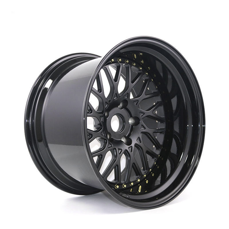 Custom high quality black concave 2 piece forged wheels 20 inch deep dish wheels car rims