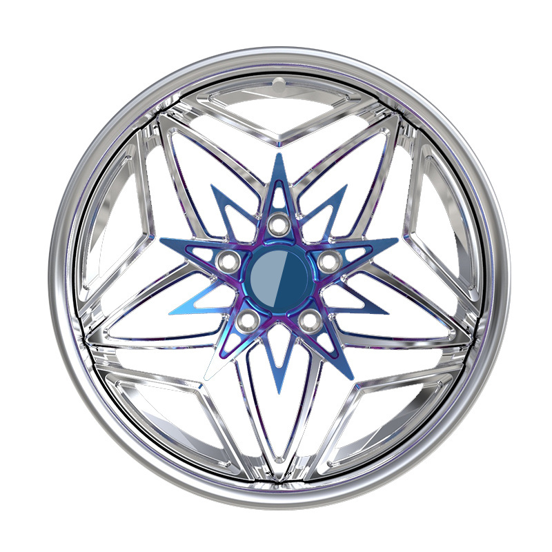 Attractive design color gradient star shape alloy wheels 18-26 inch deep concave deep dish alloy passenger car wheels