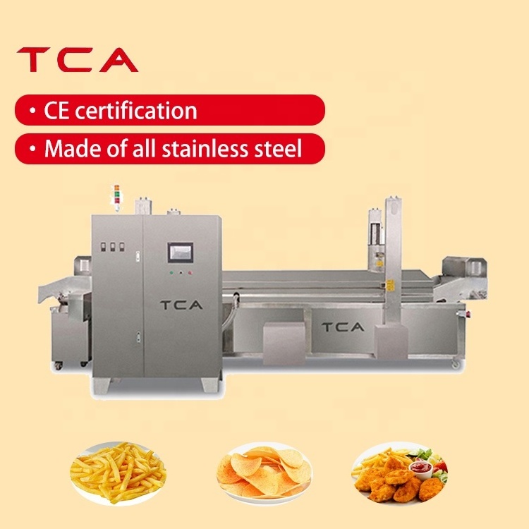 TCA XINDAXIN Continuous Conveyor Chip Deep Fryer Falafel Crispy Chicken Broasted Automatic Fry Machine French Turkey