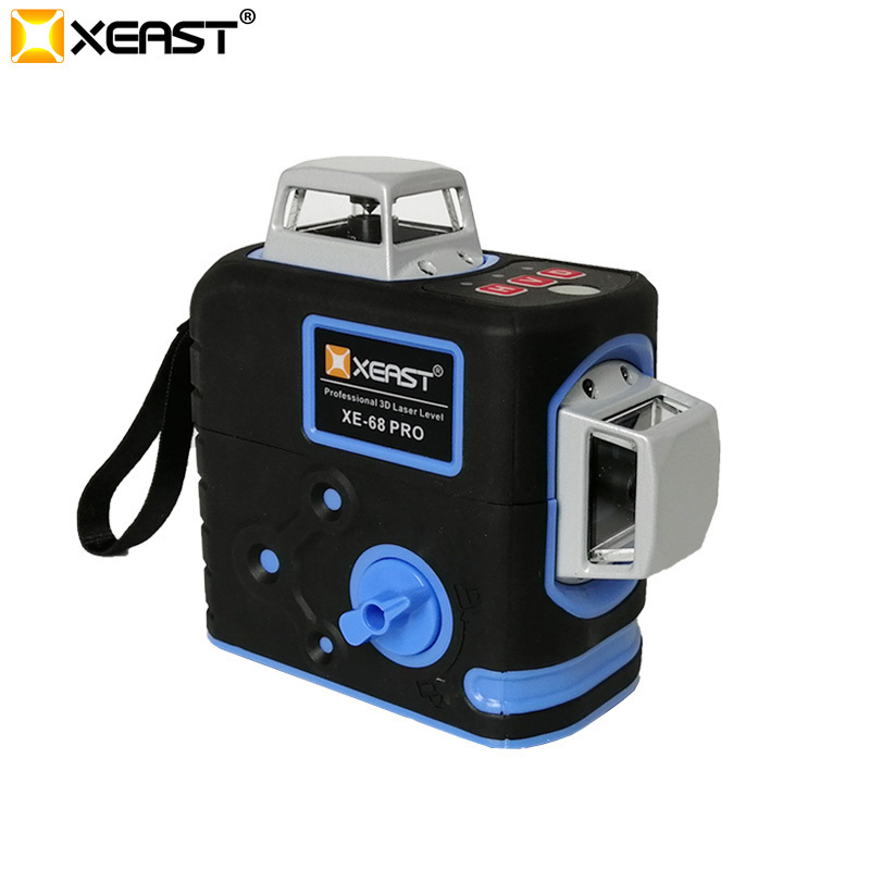 XEAST 12 Lines 3D Red Laser 360 Horizontal Vertical Self Leveling Rotary Laser System Kit Construction Laser Level XE-68R Pro