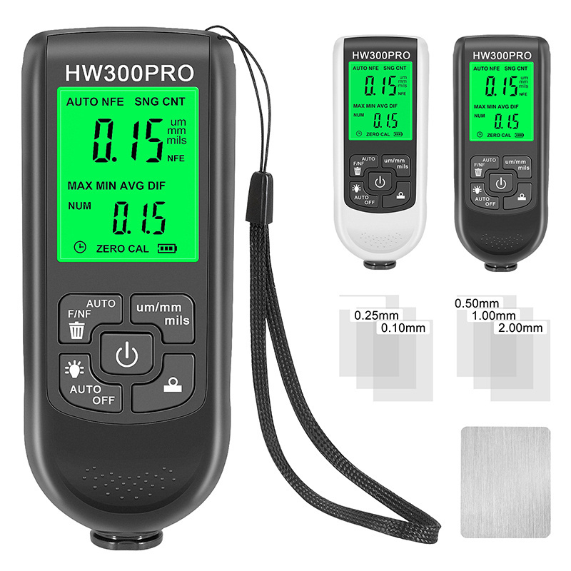 HW-300PRO Auto Thickness Gauge Digital Coating Car Car Paint Tester Measuring 0.1micron/0-2000 Paint Thickness Gauge