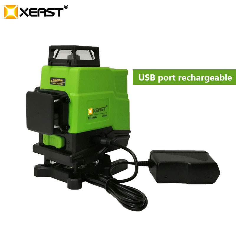 XEAST 3/4D High Precision Green Beam 12/16 Lines Lasers Level Automatic Self Leveling 360 Vertical&Horizontal Stick Wall Tool